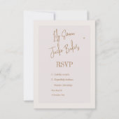 Matte Frame Foto Hochzeit goldbeige UAWG RSVP Karte (Rückseite)