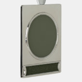 Matte & Glitzer Moss Green Banner Ornament (Rechts)