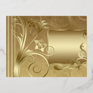 Matte Gold-Etiketten Folie Einladungspostkarte