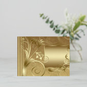 Matte Gold-Etiketten Folie Einladungspostkarte (Stehend vorne)