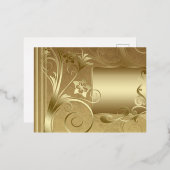 Matte Gold-Etiketten Folie Einladungspostkarte (Vorderseite/Rückseite)