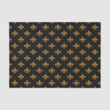 Matte Gold Fleur-de-lis auf Black