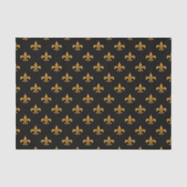 Matte Gold Fleur-de-lis auf Black Seidenpapier