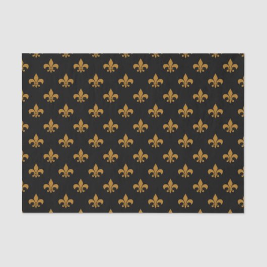 Matte Gold Fleur-de-lis auf Black Seidenpapier (Vorderseite)