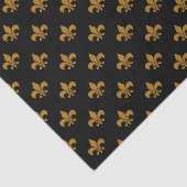 Matte Gold Fleur-de-lis auf Black Seidenpapier (Ausschnitt)