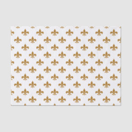 Matte Gold Fleur-de-lis auf Weiß Seidenpapier