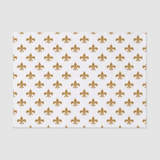 Matte Gold Fleur-de-lis auf Weiß Seidenpapier (Vorderseite)