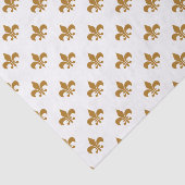 Matte Gold Fleur-de-lis auf Weiß Seidenpapier (Ausschnitt)