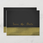 Matte Gold Modern Glam Sequins Chic Save the Date Ankündigungspostkarte (Vorne/Hinten)