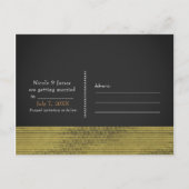 Matte Gold Modern Glam Sequins Chic Save the Date Ankündigungspostkarte (Rückseite)