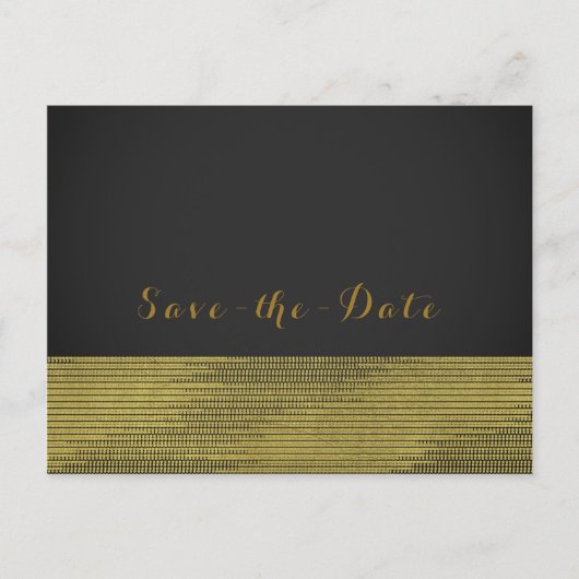 Matte Gold Modern Glam Sequins Chic Save the Date Ankündigungspostkarte (Vorderseite)