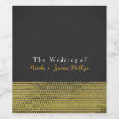 Matte Gold Moderne Glam Sequins Chic Weine Labels Weinetikett (Einzelnes Label)