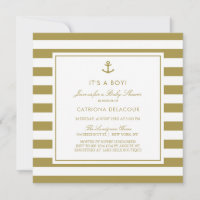 Matte Gold Nautical Es ist eine Baby-Dusche