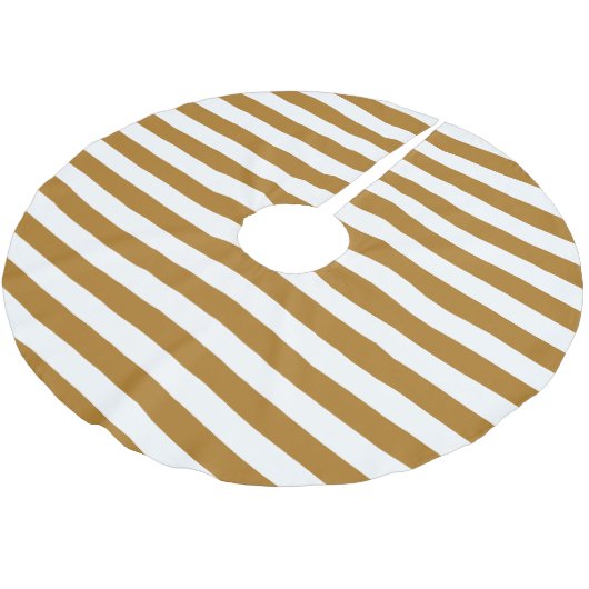 Matte Gold Parallel Strips Weihnachtsfeiertag Polyester Weihnachtsbaumdecke (Schrägansicht)