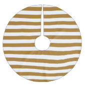 Matte Gold Parallel Strips Weihnachtsfeiertag Polyester Weihnachtsbaumdecke (Vorderseite)