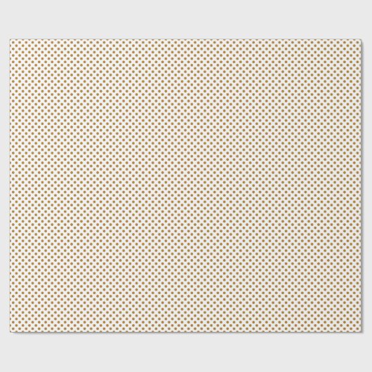 Matte Gold Polka Dots auf Weiß Geschenkpapier (Flach)