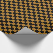 Matte Gold und Black Checkered Geschenkpapier (Ecke)