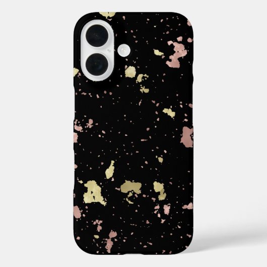 Matte Gold und Rose Gold Flakes Black Case-Mate iPhone Hülle (Rückseite)