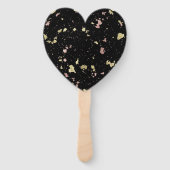 Matte Gold und Rose Gold Flakes Black Fächer (Vorderseite)