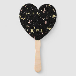 Matte Gold und Rose Gold Flakes Black Fächer