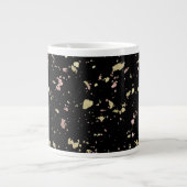 Matte Gold und Rose Gold Flakes Black Jumbo-Tasse (Vorderseite)