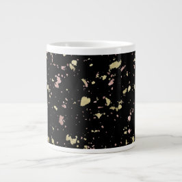 Matte Gold und Rose Gold Flakes Black Jumbo-Tasse