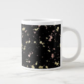 Matte Gold und Rose Gold Flakes Black Jumbo-Tasse (Rechts)