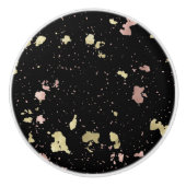 Matte Gold und Rose Gold Flakes Black Keramikknauf (Vorderseite)