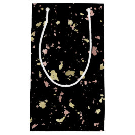 Matte Gold und Rose Gold Flakes Black Kleine Geschenktüte