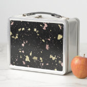 Matte Gold und Rose Gold Flakes Black Metall Brotdose (Beispiel)