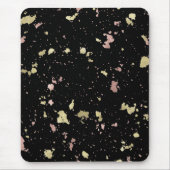 Matte Gold und Rose Gold Flakes Black Mousepad (Vorne)