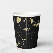 Matte Gold und Rose Gold Flakes Black Pappbecher (Rechts)