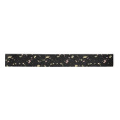 Matte Gold und Rose Gold Flakes Black Satinband (Vorderseite)