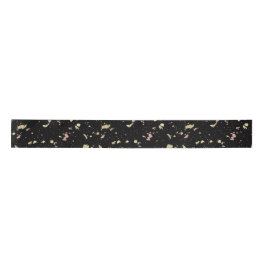 Matte Gold und Rose Gold Flakes Black Satinband
