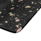 Matte Gold und Rose Gold Flakes Black Schneidebrett (Ecke)