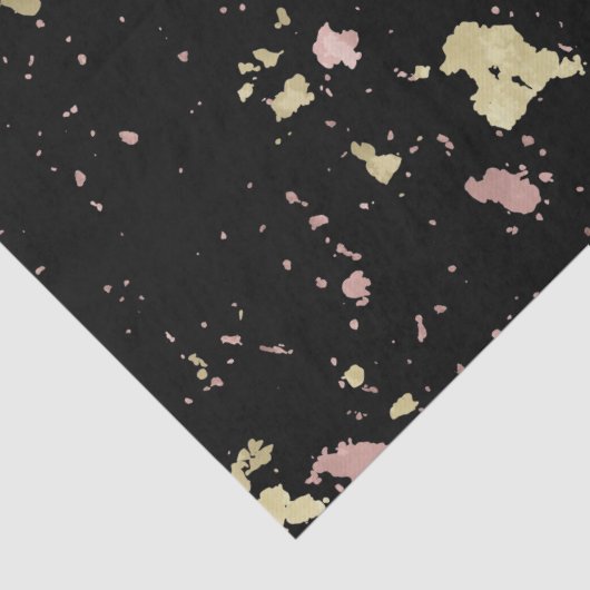 Matte Gold und Rose Gold Flakes Black Seidenpapier (Detail)