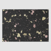 Matte Gold und Rose Gold Flakes Black Seidenpapier (Vorderseite)