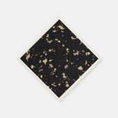 Matte Gold und Rose Gold Flakes Black Serviette (Ecke)