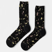 Matte Gold und Rose Gold Flakes Black Socken (Linkes Detail)