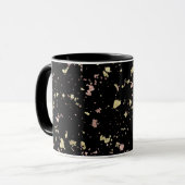 Matte Gold und Rose Gold Flakes Black Tasse (Vorderseite Links)