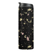 Matte Gold und Rose Gold Flakes Black Thermosbecher (Nach rechts gedreht)