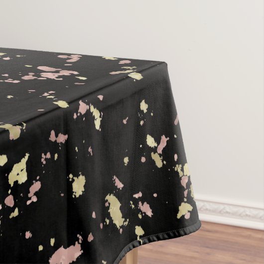 Matte Gold und Rose Gold Flakes Black Tischdecke (Beispiel)
