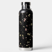 Matte Gold und Rose Gold Flakes Black Trinkflasche (links)