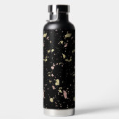 Matte Gold und Rose Gold Flakes Black Trinkflasche (Rechts)