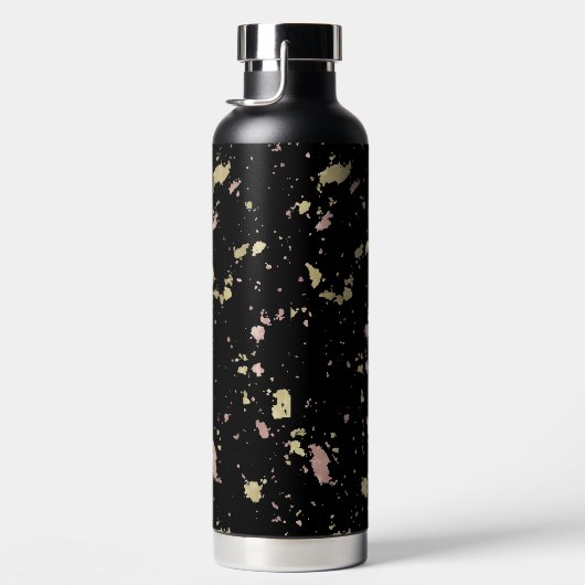 Matte Gold und Rose Gold Flakes Black Trinkflasche (Rechts)