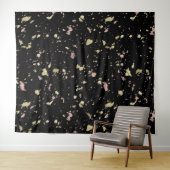 Matte Gold und Rose Gold Flakes Black Wandteppich (Beispiel (Horizontal))