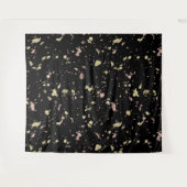 Matte Gold und Rose Gold Flakes Black Wandteppich (Vorderseite (Horizontal))