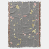 Matte Gold und Rose Gold Flakes Dunkelgrau Decke (Vorderseite Vertikal)