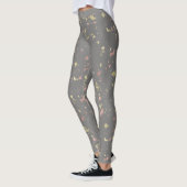 Matte Gold und Rose Gold Flakes Dunkelgrau Leggings (Links)