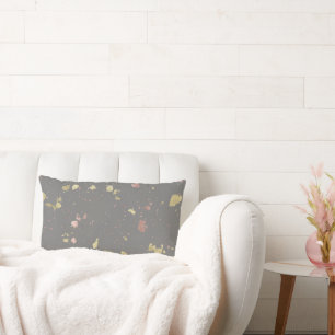 Matte Gold und Rose Gold Flakes Dunkelgrau Lendenkissen